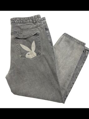 PLAYBOY Washed Charcoal Baggy Jeans - Charcoal
